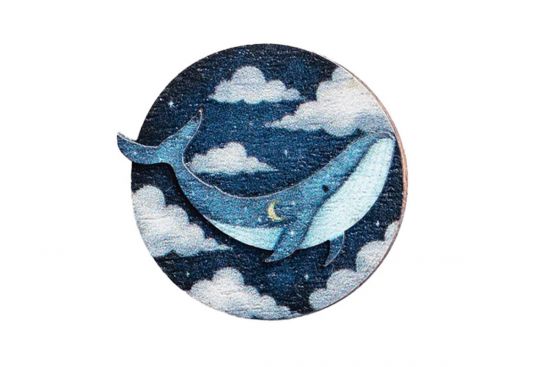Wooden Magnet Whale