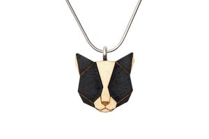 Wooden pendant Black Cat Pendant