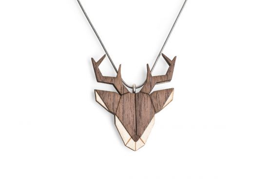 Wooden pendant Deer Pendant