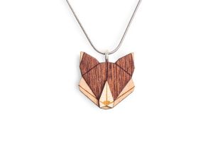 Wooden pendant Fox Pendant