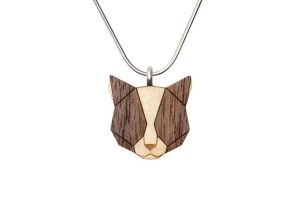 Wooden pendant Grey Cat Pendant