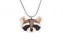 Wooden pendant Raccoon Pendant