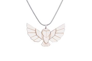 Wooden pendant Snowy Owl Pendant