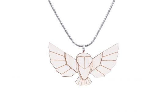 Wooden pendant Snowy Owl Pendant