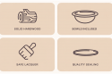 Stand with two bowls  for dogs LINEA L – Oak wood