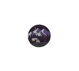 Wooden brooch Night Camping 