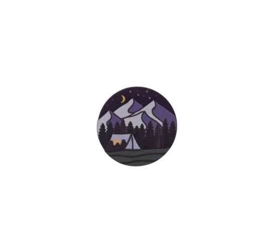 Wooden brooch Night Camping 