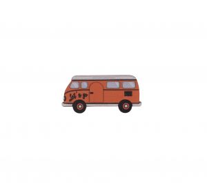 Wooden brooch Minivan 