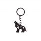 Black Walking Wolf Keyring