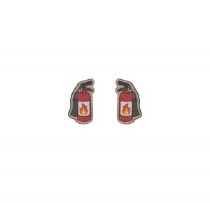 Fire Extinguisher Wooden Earrings