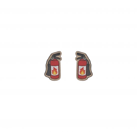Fire Extinguisher Wooden Earrings Fire Extinguisher Wooden Earrings