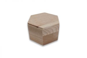 Wooden Hexagonal Box with Lid