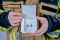 Fire Extinguisher Wooden Earrings