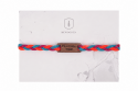 Tropical knitted bracelet with wooden detail