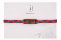 Tropical knitted bracelet with wooden detail