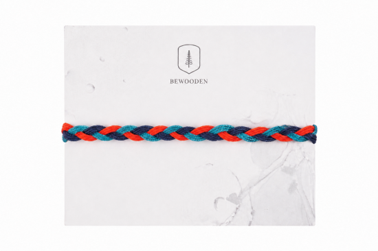 Braided Cord Bracelet Coral 
