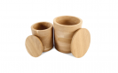 Round wooden container with seal