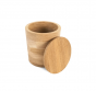 Round wooden container with seal