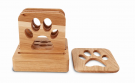 Solid Wood Coasters with Paw Motif