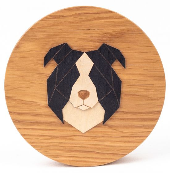 Solid Wood Border Collie Decoration Solid Wood Border Collie Decoration