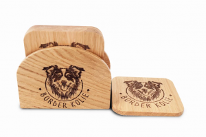 Solid Wood Coasters with a Dog Breed of Your Choice