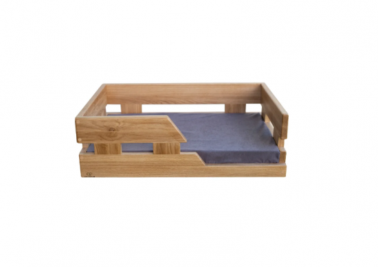 Wooden dog bed with an orthopedic mattress Wooden dog bed with an orthopedic mattress