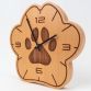 Wooden Clock Made of Solid Beech with a Paw Motif