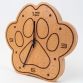 Wooden Clock Made of Solid Beech with a Paw Outline