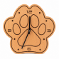 Wooden Clock Made of Solid Beech with a Paw Outline