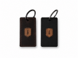 Leather keyring with wooden logo