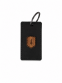 Leather keyring with wooden logo