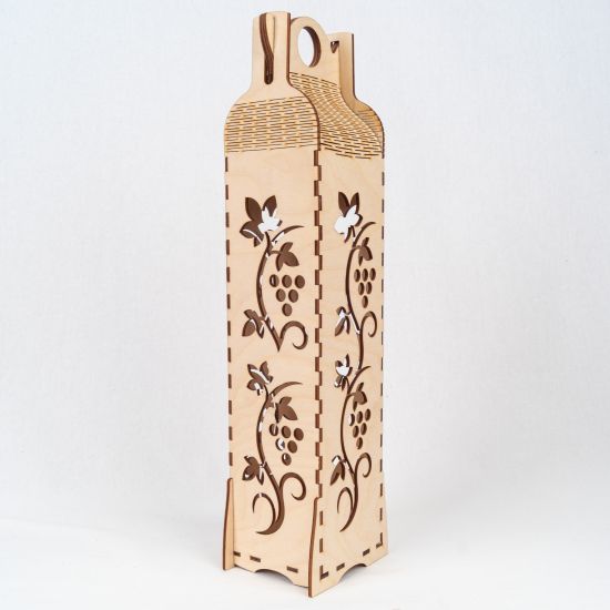 Wooden Wine Box with Grape Motif Wooden Wine Box with Grape Motif
