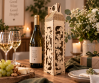 Wooden Wine Box with Four-Leaf Clovers