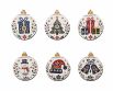 Wooden Christmas Ornaments with Folk Motifs – Set of 6