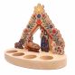 Wooden Candle Holder with Interchangeable Figurines