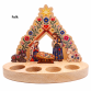 Wooden Candle Holder with Interchangeable Figurines