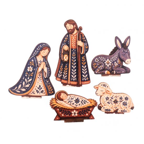 Scandi Nativity Scene – Figurine Set for a Modular Wooden Candle Holder Scandi Nativity Scene – Figurine Set for a Modular Wooden Candle Holder